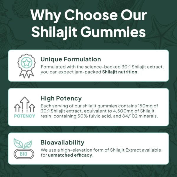 Frasco y gomitas de shilajit natural Organics Ocean