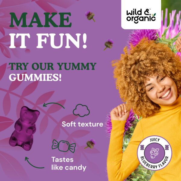 Frasco gomitas Wild & Organic para limpieza de hígado natural