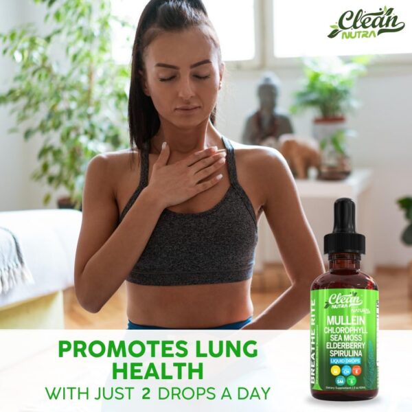 Frasco gotero con fórmula natural para salud pulmonar y bienestar general