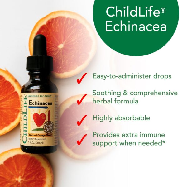 Apoyo sistema inmune gotas Echinacea sabor naranja niños