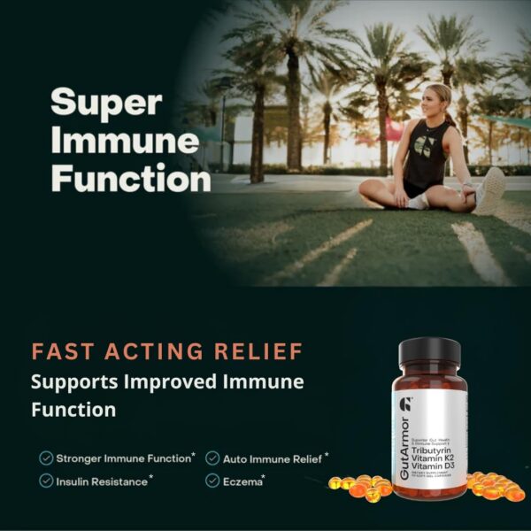 Frasco GutArmor suplemento 60 cápsulas blandas