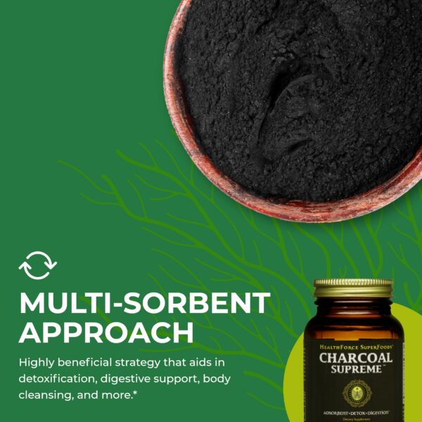 Frasco HealthForce SuperFoods Carbón Supremo lado
