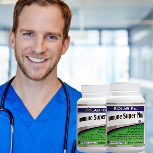 Frasco de Immune Super Plus Rx con 90 cápsulas para soporte inmunológico y respiratorio