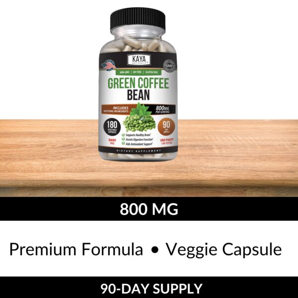 Frasco Kaya Naturals extracto de café verde 180 unidades