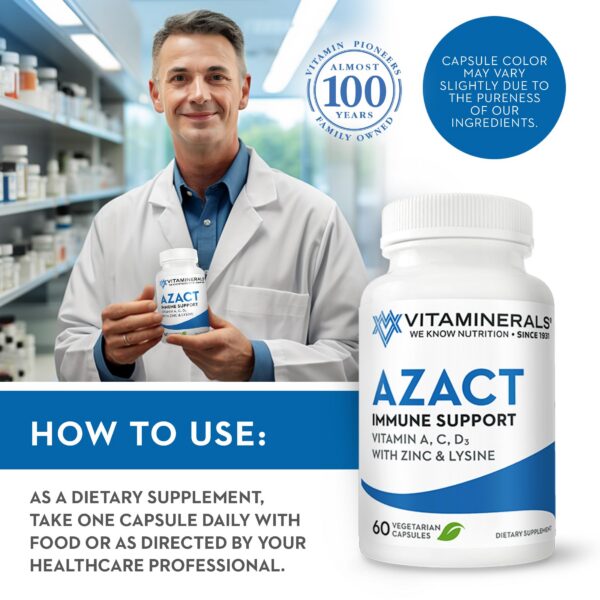 Frasco lateral Vitaminerals AZACT multivitamínico