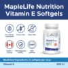Frasco MapleLife Vitamina E 400 UI 100 cápsulas blandas vista frontal
