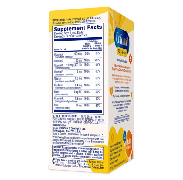 Frasco multivitamínico Enfamil Poly-Vi-Sol líquido para bebés 50ml