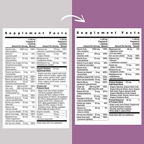 Frasco multivitamínico prenatal Rainbow Light vegano