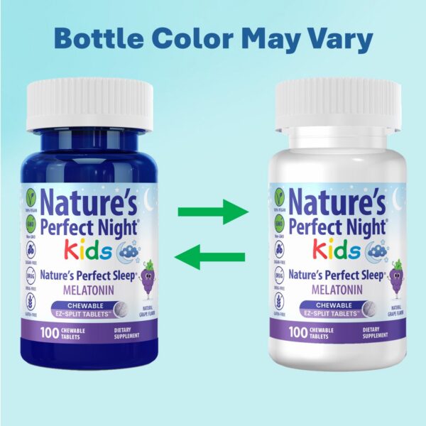 Frasco Nature's Perfect Night melatonina niños 100 tabletas