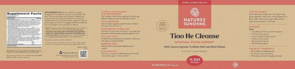 Frasco Nature's Sunshine Tiao He hierbas detox colon y hígado