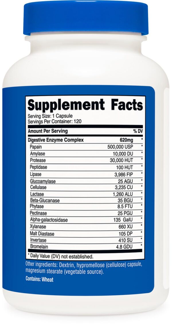 Frasco Nutricost enzimas digestivas alta potencia
