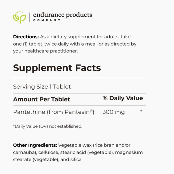 Frasco Pantetina con tabletas liberación sostenida para colesterol