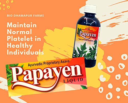 Frasco de Papayen suplemento líquido hoja de papaya
