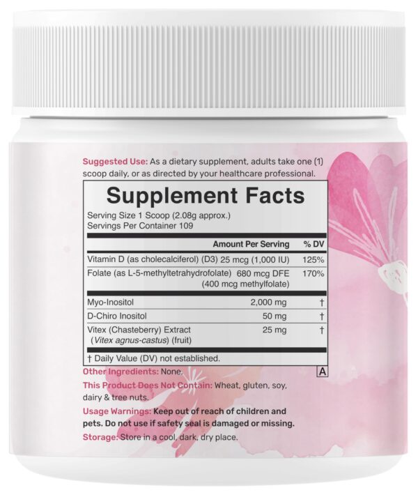 Frasco de polvo y etiqueta