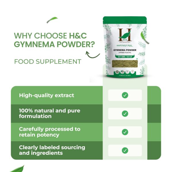 Version 1.0.0 Frasco de polvo Gymnema H&C para bienestar metabólico