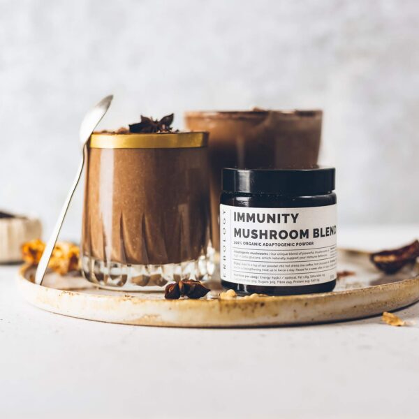 Frasco y polvo de hongos inmunidad Erbology con caja