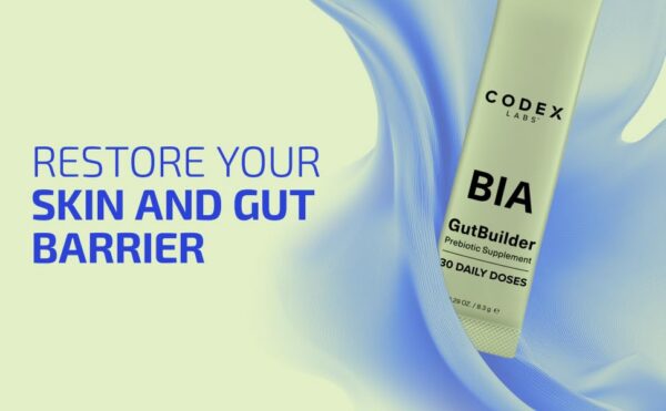 Frasco de prebióticos con fibras y antioxidantes Codex Labs