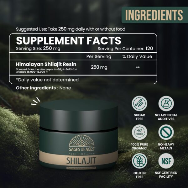 Frasco premium shilajit Himalaya puro resina natural grado oro