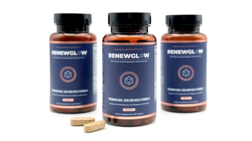 Frasco Renewglow suplemento para cabello más grueso y piel sana