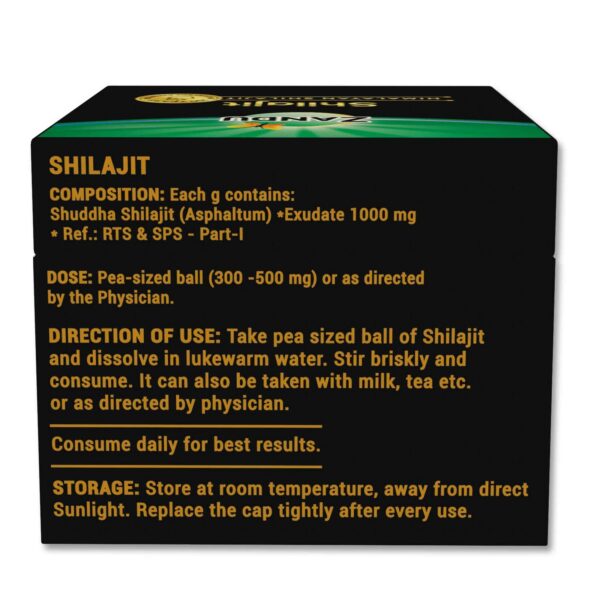 Frasco resina pura Shilajit Zandu Himalaya paquete 20 gramos original