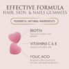 Gomitas para crecimiento saludable de uñas y cabello sin azúcar