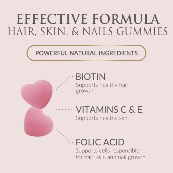 Gomitas para crecimiento saludable de uñas y cabello sin azúcar