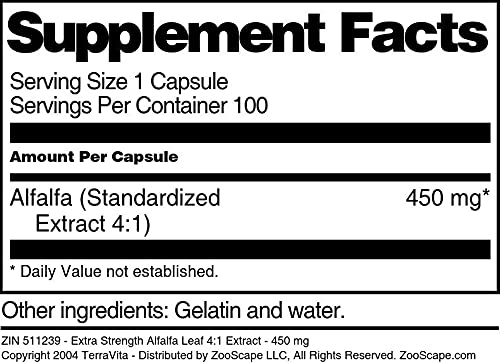 Frasco sellado de extracto alfalfa TerraVita para salud natural