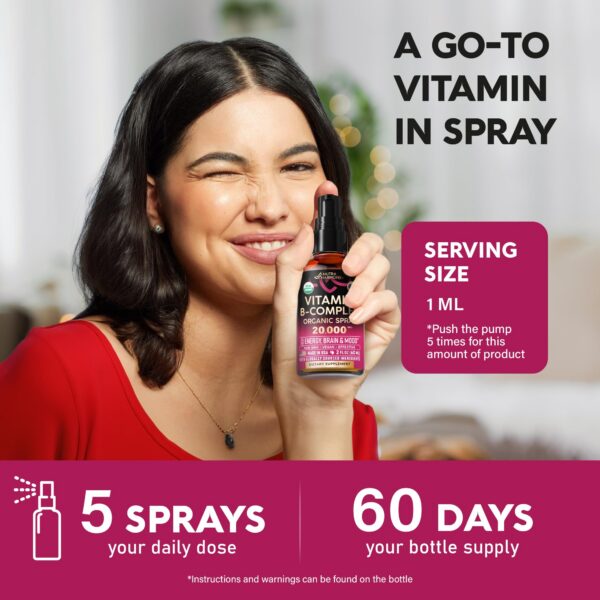 Frasco spray vitaminas B complejo orgánico Nutraharmony