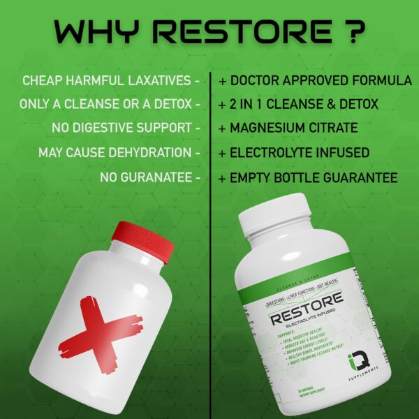 Frasco suplementario Restore para salud intestinal y hígado
