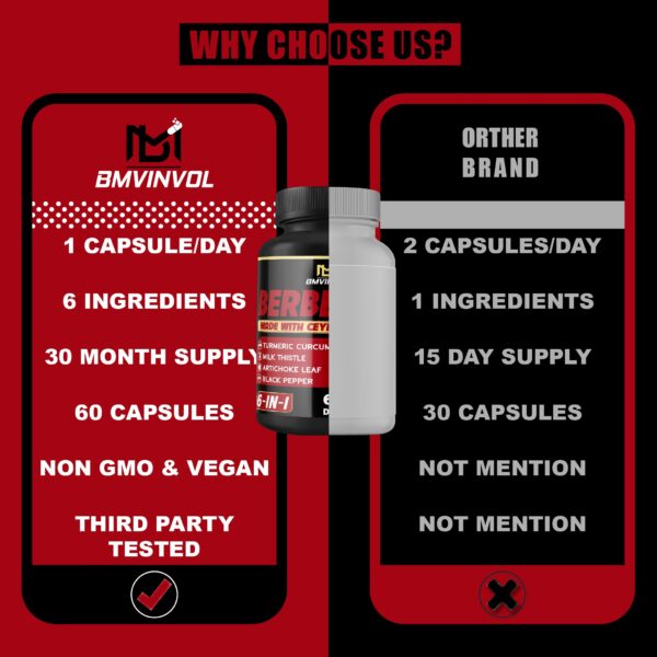 Frasco suplemento berberina con pimienta negra BMVINVOL