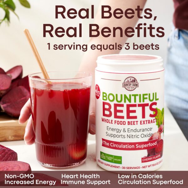 Version 1.0.0 Frasco del suplemento Bountiful Beets superalimento remolacha