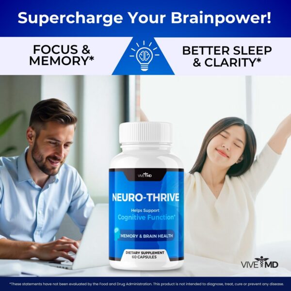 Frasco suplemento cerebral VIVE MD Neuro Thrive