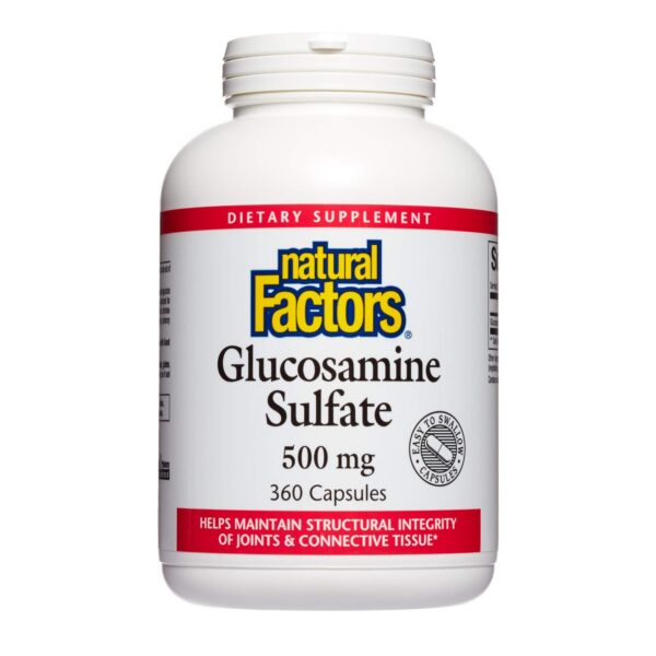 Frasco suplementario glucosamina natural factors 360 caps