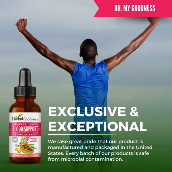 Version 1.0.0 Frasco suplemento Herbal Goodness hoja de papaya 1 oz