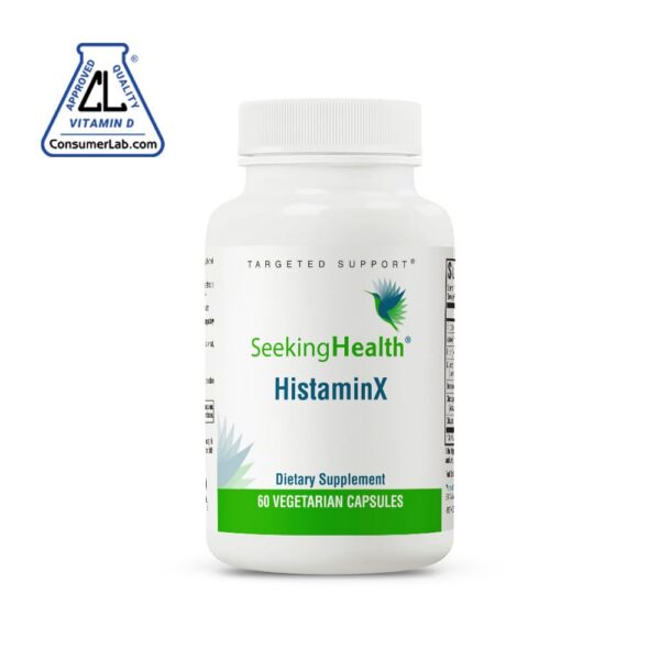 Version 1.0.0 Frasco suplemento HistaminX con enzimas y flavonoides para bienestar