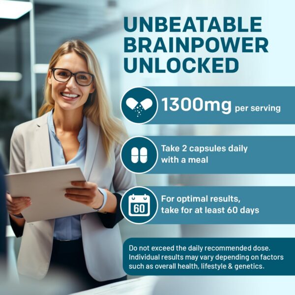 Frasco suplemento Lions Mane 14-en-1 para función cerebral