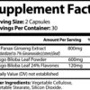Frasco suplemento Minimo Nutrition Ginkgo Biloba más Ginseng cápsulas naturales