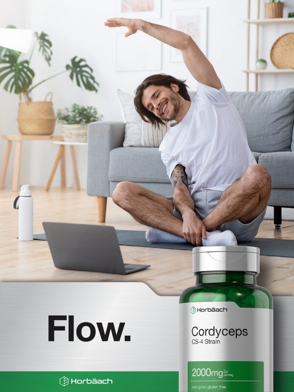 Frasco suplemento natural de cordyceps 2000mg