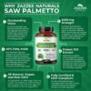 Frasco de suplemento Saw Palmetto Zazzee 120 cápsulas