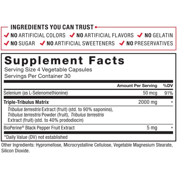 Frasco suplemento testosterona Force Factor rojo 120 cápsulas