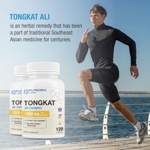 Frasco suplemento Tongkat Ali Puregen Labs 240 cápsulas