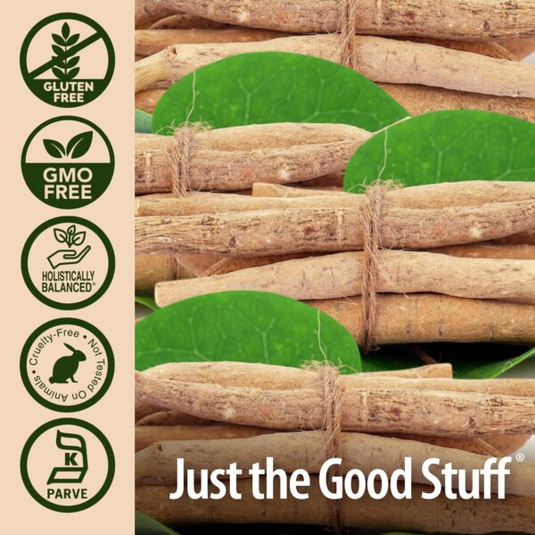 Version 1.0.0 Frasco de suplemento herbal Ashwagandha Nature's Answer botella 2 oz