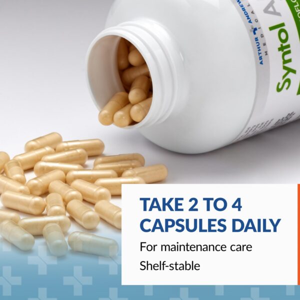 Version 1.0.0 Frasco cerrado Syntol fórmula probióticos prebióticos enzimas 90 caps