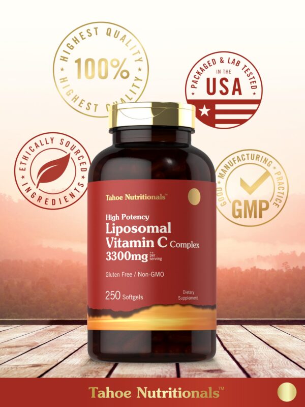 Frasco Tahoe Nutritionals Vitamina C liposomal 250 cápsulas blandas