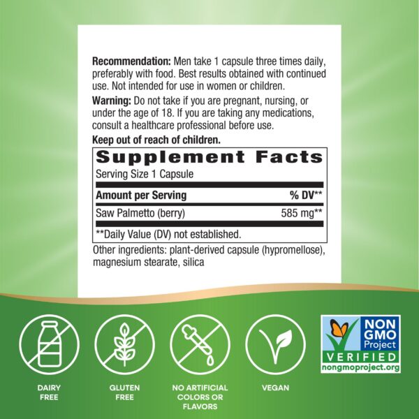 Frasco trasero Saw Palmetto Nature's Way 180 cápsulas