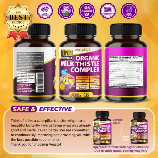 Frasco VEGATOT Cardo Mariano para bienestar general y digestión sana