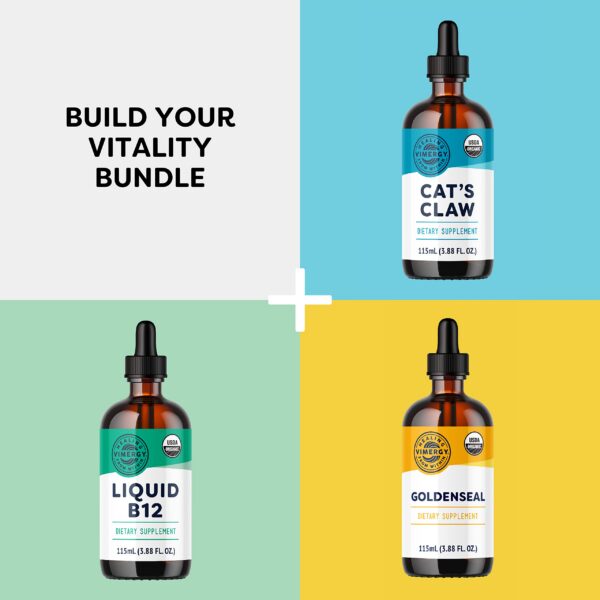 Frasco de Vimergy Zinc con sello USDA orgánico