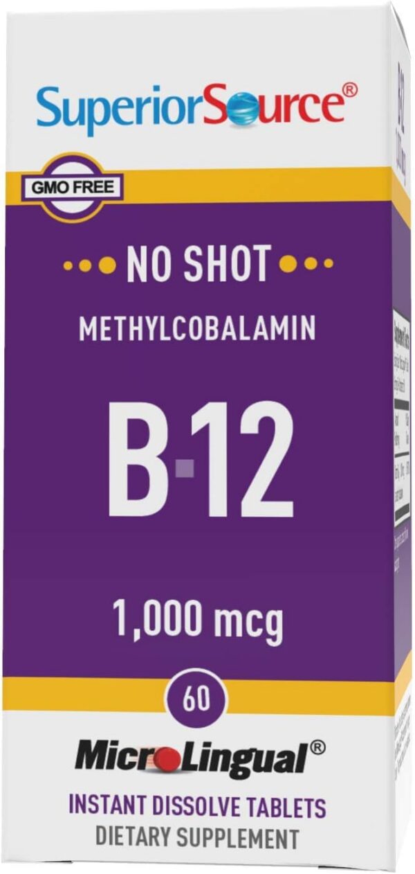 Frasco vitamina B12 Superior Source metilcobalamina sin inyección 60