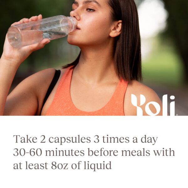 Frasco Yoli Resolve PhytoFiber y cápsulas sobre fondo blanco