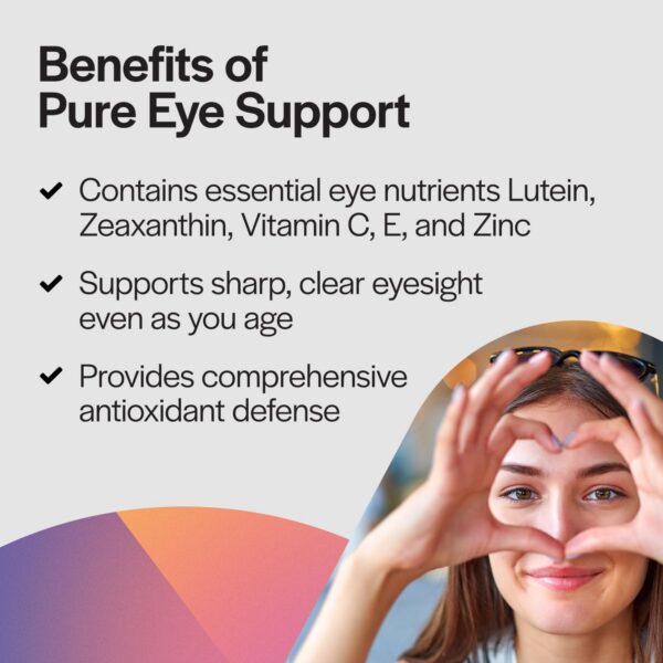 Frascos en estante con Pure Eye Support